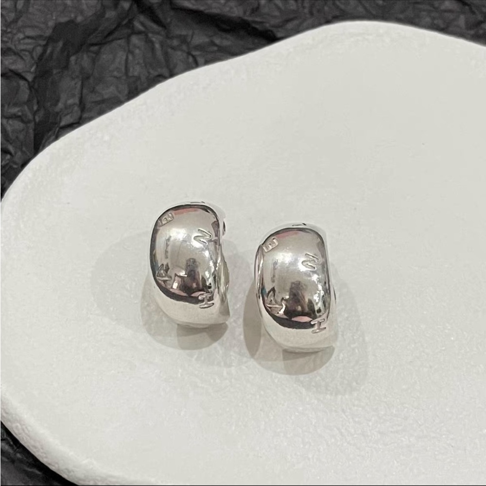 CHANEL Vintage Silver Earrings